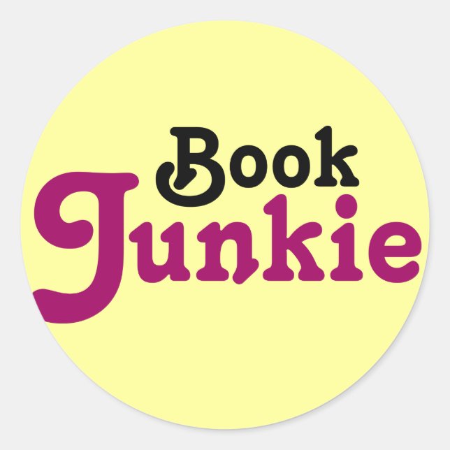 Funny Book Junkie Reading Gift Classic Round Sticker (Front)