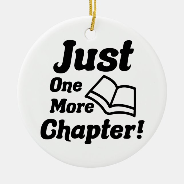 Funny Book Lover Ceramic Tree Decoration (Front)