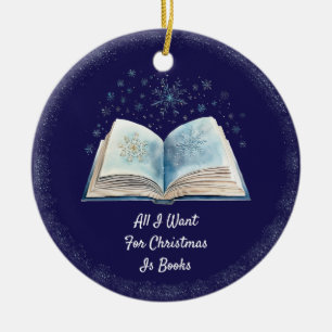 Funny Book Lover Ceramic Tree Decoration