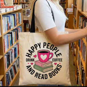 Funny Book Lover Coffee Addict Reading Nerd Tote Bag
