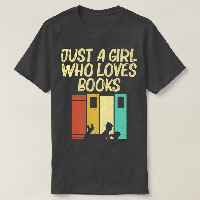 Funny Book Lover Design Kids Girls Reading Readers T-Shirt (Design Front)