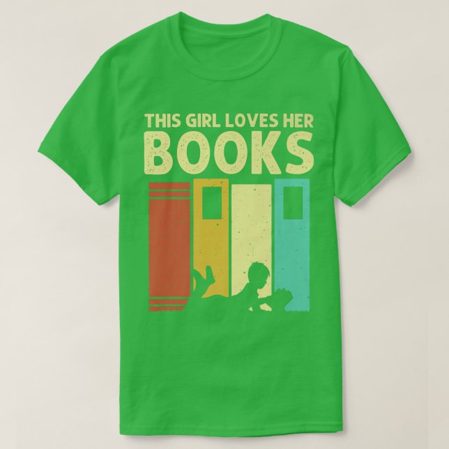Funny Book Lover Design Kids Girls Reading Readers T-Shirt (Design Front)