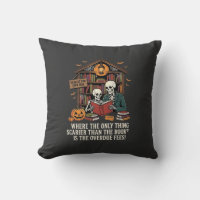 Funny Book Lover Halloween Skeleton Library Design
