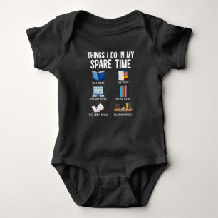 Funny Book Lover Humour Bookworm Reader Baby Bodysuit