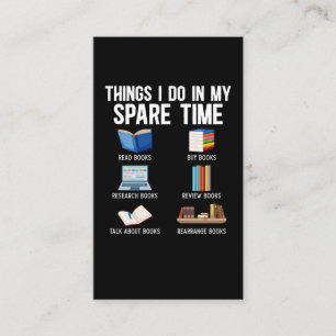 Funny Book Lover Humour Bookworm Reader Business Card