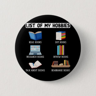Funny Book Lover Humour Bookworm Reading 6 Cm Round Badge