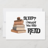 Funny Book Lover Quote Sleep I Thought You Said Re
