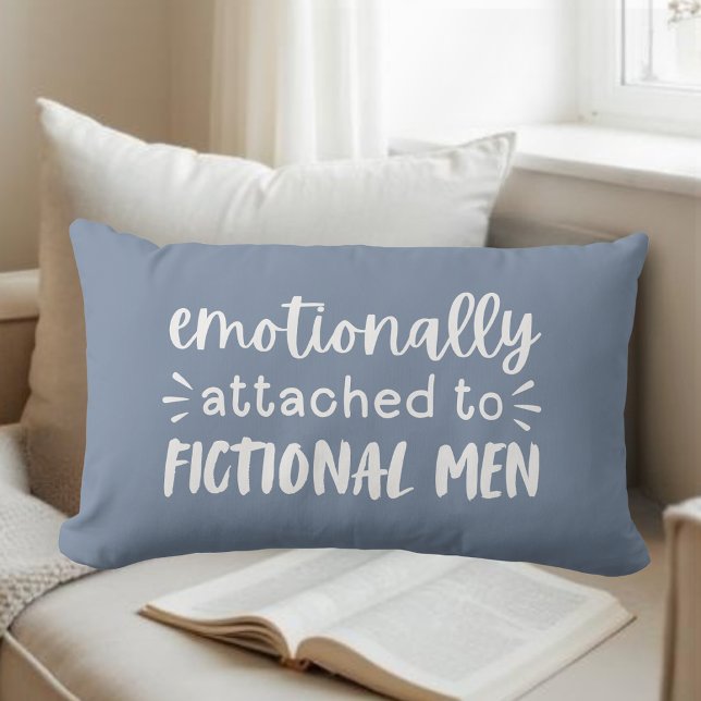 Funny Book Lover Saying Blue Typography Gift Lumbar Cushion (Creator Uploaded)