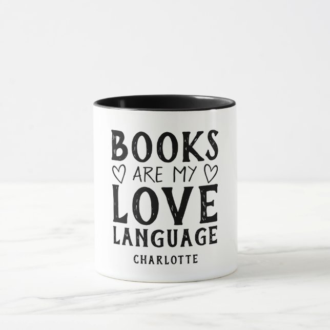 Funny Book Lover Saying Custom Black and White Mug (Center)