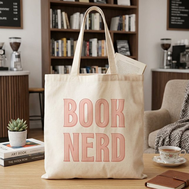 Funny Book Nerd Typography Saying Gift For Reader Tote Bag (Creator Uploaded)