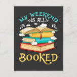 Funny Book Reader Forecast Weekend Reading Postcard<br><div class="desc">Funny Bookworm Librarian Gift for Literature Nerds. Funny Book Reader Forecast Weekend Reading.</div>