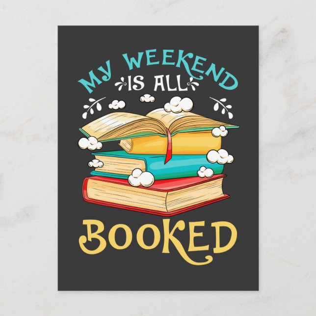 Funny Book Reader Forecast Weekend Reading Postcard (Front)