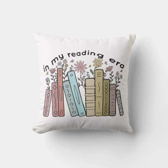 Funny Book Reader Quote In My Reading Era Groovy L Cushion (Front)