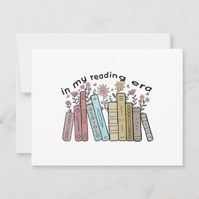 Funny Book Reader Quote In My Reading Era Groovy L RSVP Card (Front)