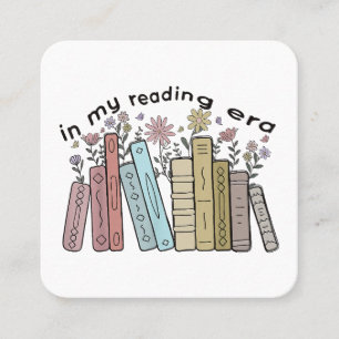 Funny Book Reader Quote In My Reading Era Groovy L Square Business Card