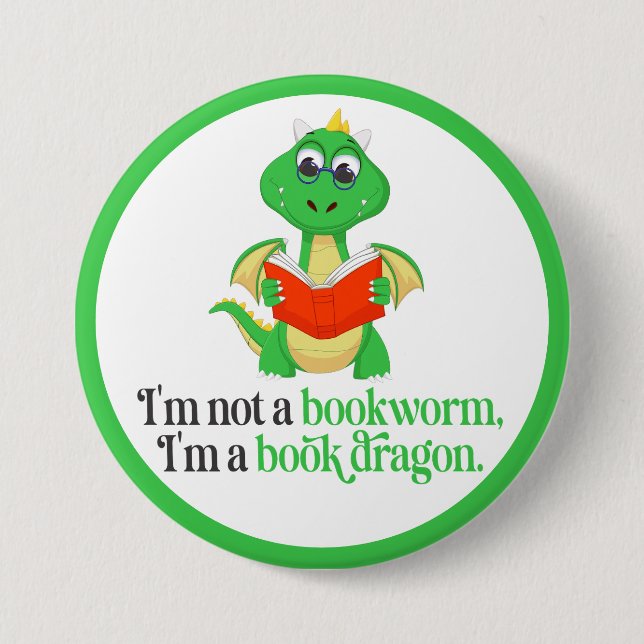 Funny Book Reading - Bookworm 7.5 Cm Round Badge (Front)