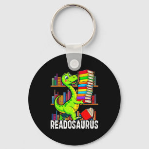 Funny book readosaurus dinosaur books library key ring