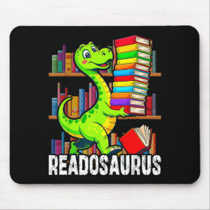 Funny book readosaurus dinosaur books library mouse pad