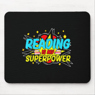 Funny Bookish Nerd Book Addict Design Women's Blac Mouse Pad