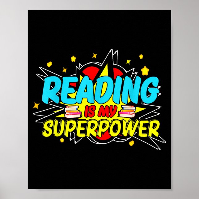 Funny Bookish Nerd Book Addict Design Women's Blac Poster (Front)