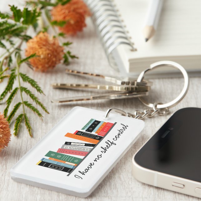 Funny Bookish No Shelf Control Key Ring (Front Right)