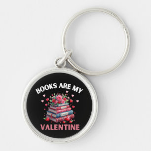Funny Books Are My Valentine Key Ring