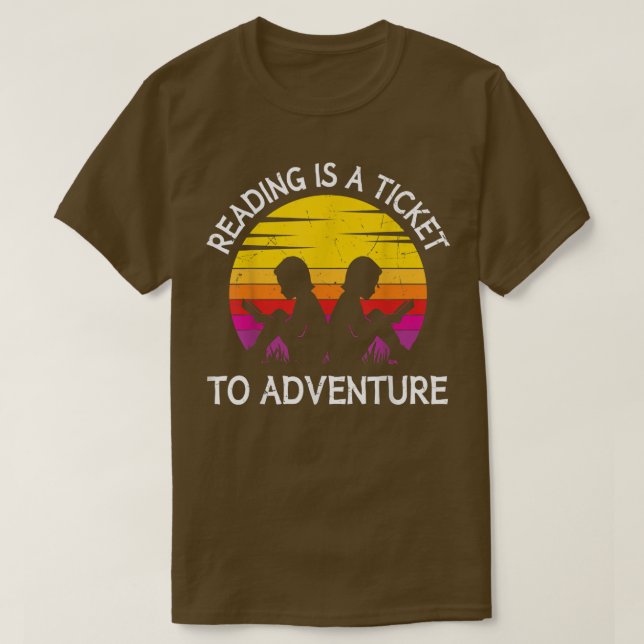 Funny Books Graphic Tee Reading a Ticket to Advent (Design Front)