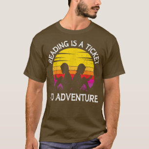 Funny Books Graphic Tee Reading a Ticket to Advent