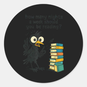 Funny Bookworm 6 7 Meme Design _ Reading Nights Hu Classic Round Sticker