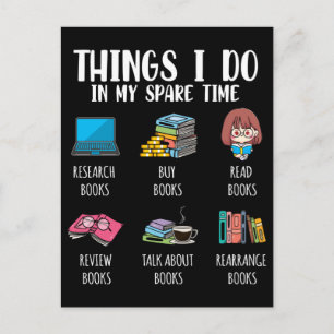 Funny Bookworm Author Novel Reading Book Lover Postcard