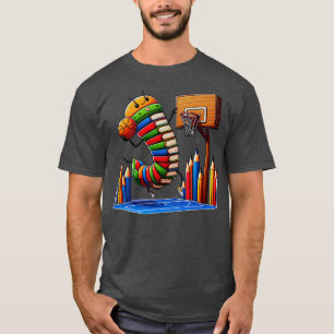 Funny Bookworm Basketball Graphic for Readers and T-Shirt