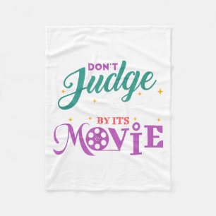 Funny Bookworm - Don't Judge A Book By It's Movie Fleece Blanket
