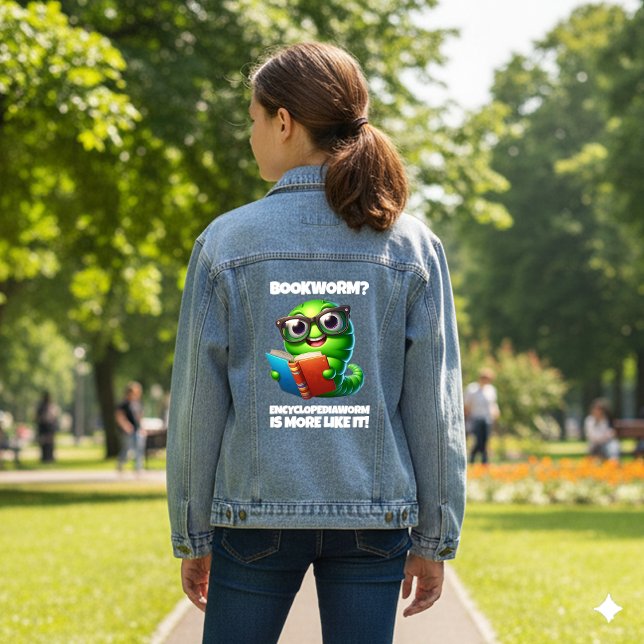 Funny Bookworm? Encyclopediaworm is More Like It! Denim Jacket (Funny Bookworm? Encyclopediaworm is More Like It! Denim Jacket Cover Photo)