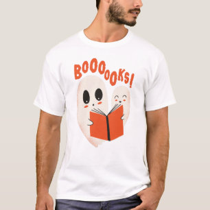 Funny Bookworm Ghost Halloween Costume Boooooks T-Shirt
