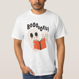 Funny Bookworm Ghost Halloween Costume Boooooks T-Shirt