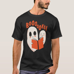 Funny Bookworm Ghost Halloween Costume Boooooks T-Shirt