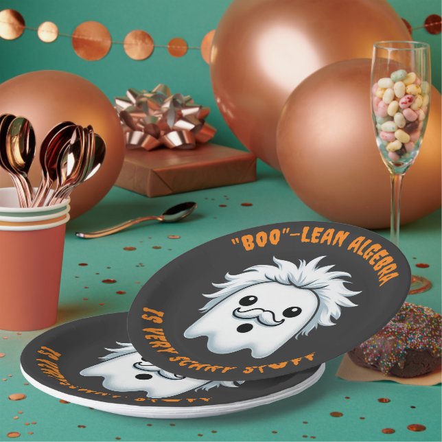 Funny Boolean Algebra is Very Scary Stuff Paper Plate (Multi)