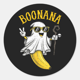 Funny Boonana Sunglasses Cute Boo Funny Halloween Classic Round Sticker