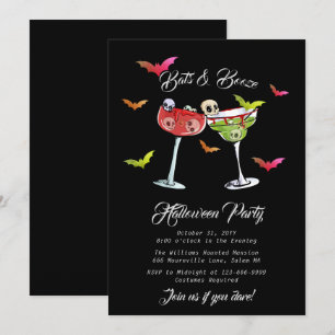 Funny Booze Halloween Invitation