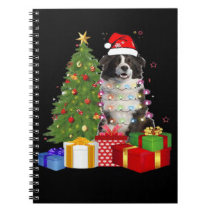 Funny Border Collie Christmas Tree Merry Christmas Notebook