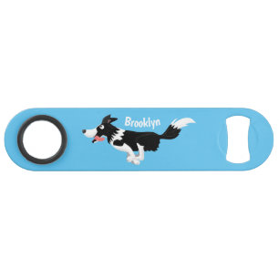 Funny Border Collie dog running cartoon