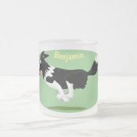 Funny Border Collie dog running cartoon