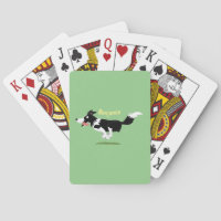 Funny Border Collie dog running cartoon
