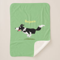 Funny Border Collie dog running cartoon