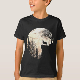 Funny Border Collie Dog Scary And Moon Halloween T-Shirt