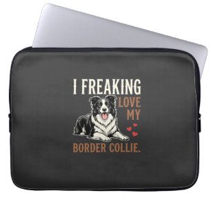 Funny Border Collie Love Dog Laptop Sleeve
