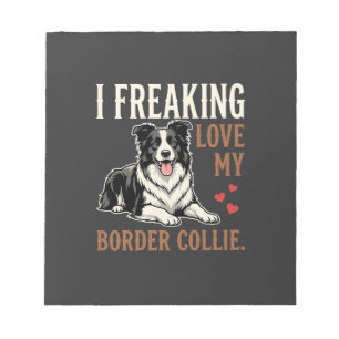 Funny Border Collie Love Dog Notepad