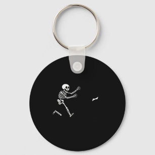 Funny Border Collie Running Skeleton Halloween  Key Ring