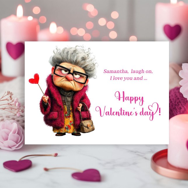 Funny Bored Lady Eye Roll Valentine’s Day Card (Funny Bored Lady Eye Roll Valentine’s Day Card)