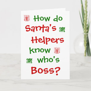 Funny Boss Christmas Joke Office Humour Pun Holiday Card